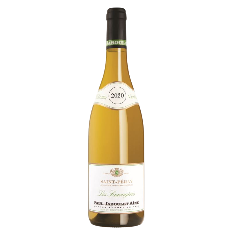 Photographie d'une bouteille de vin blanc saint peray les sauvageres aoc blanc 2020 75 cl