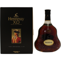 Photographie d'une bouteille de Cognac Hennessy XO Extra Old