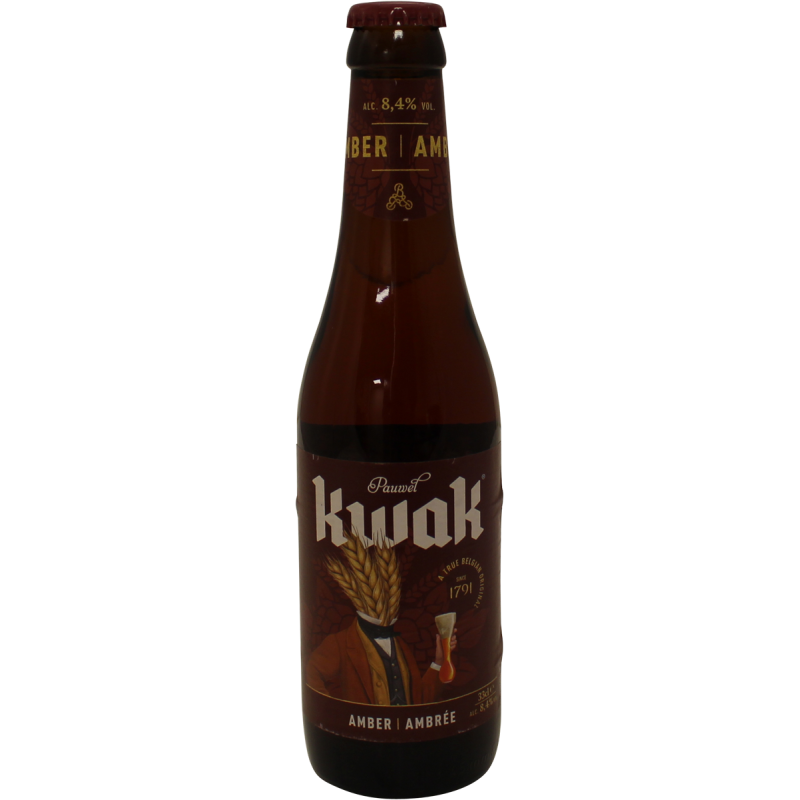 Photographie d'une bouteille de bière Kwak Ambrée 33cl
