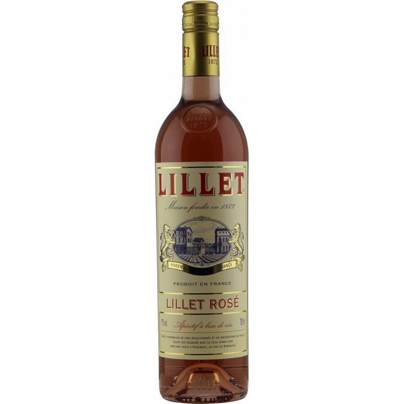 Photographie d'une bouteille de Lillet Rosé