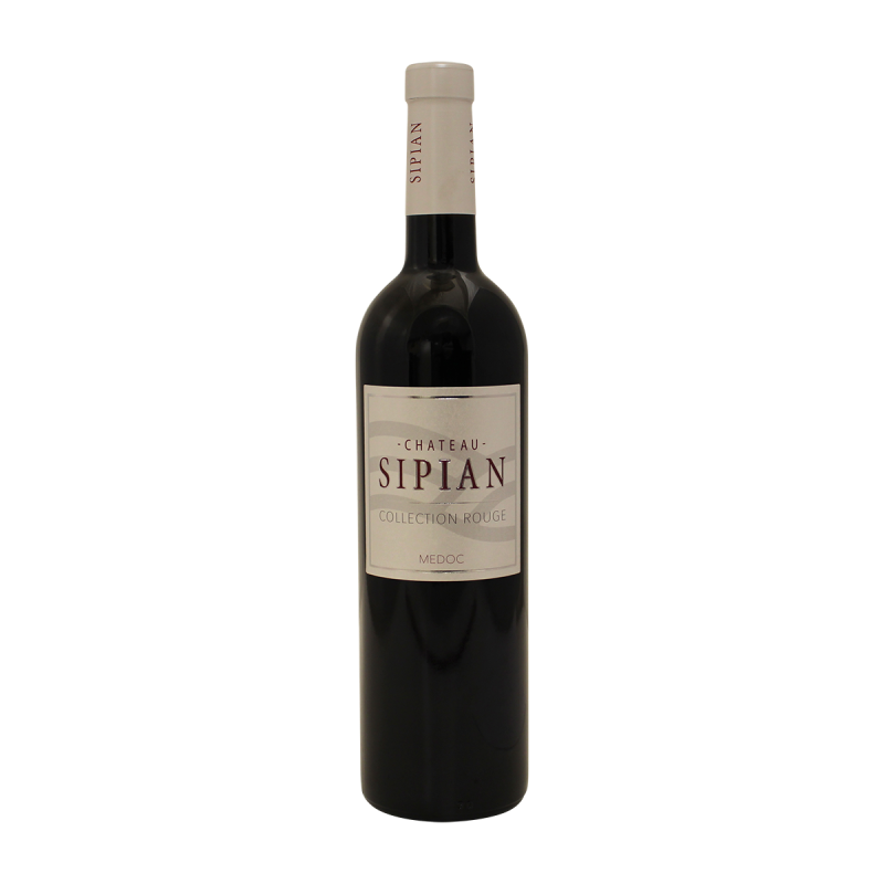 Photographie d'une bouteille de vin rouge chateau sipian medoc collection rouge 2019 75 cl