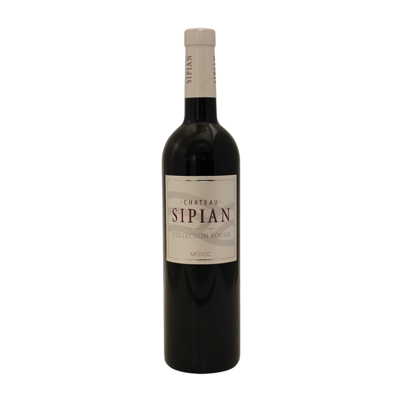 Photographie d'une bouteille de vin rouge Château Sipian Collection Rouge AOC 75 cl