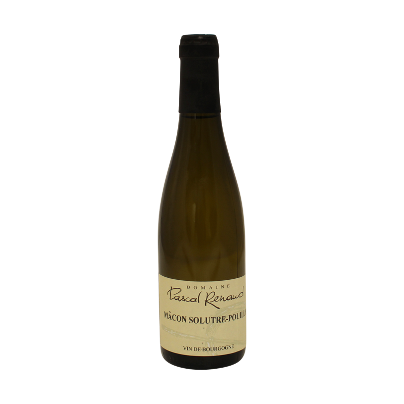 Photographie d'une bouteille de vin blanc demi macon solutre pouilly aop blanc 2021 37.5 cl