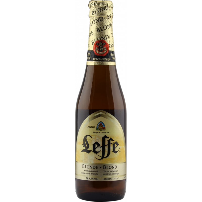 Photographie d'une bouteille de bière Leffe Blonde 33cl