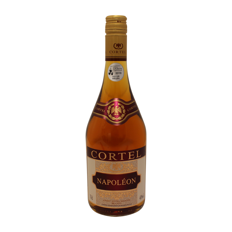 Photographie d'une bouteille de brandy napoleon cortel 70 cl 40°