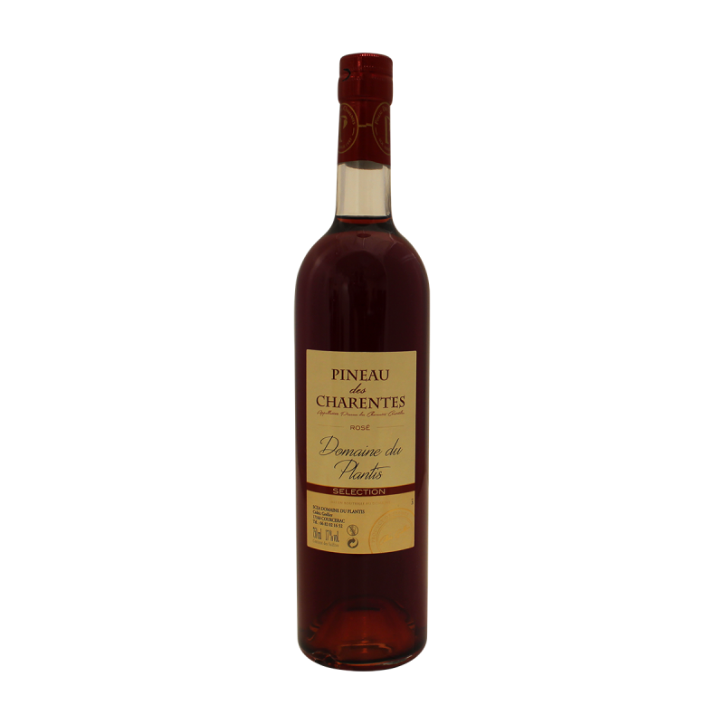 Photographie d'une bouteille de Pineau des Charentes Rose Dom. Plantis