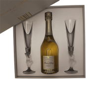 Photographie d'une bouteille de coffret champagne amour de deutz brut 2011 + 2 flutes 75 cl