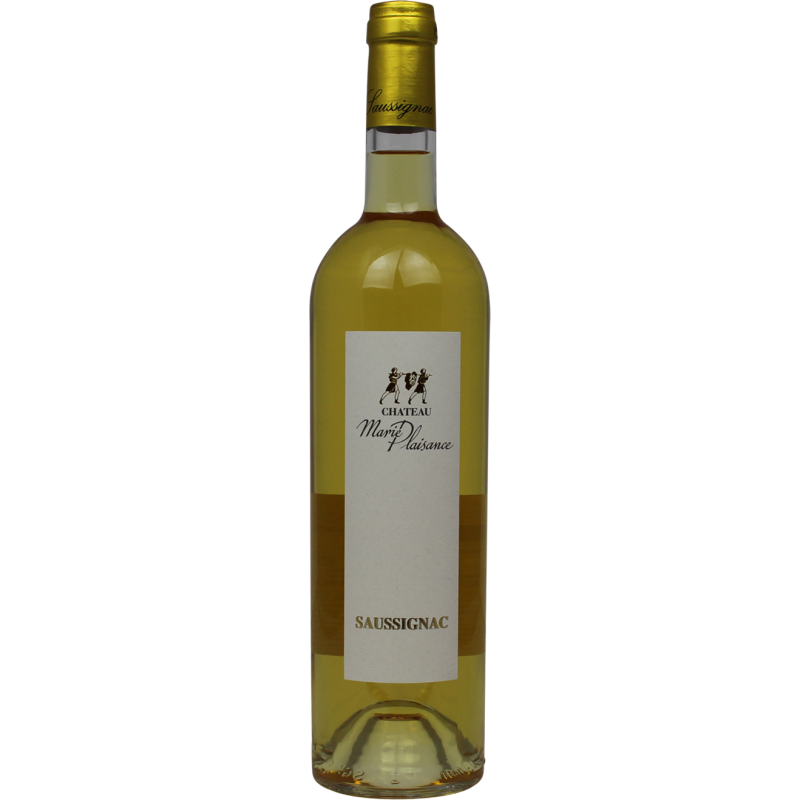 Photographie d'une bouteille de vin blanc chateau marie plaisance saussignac bio aoc blanc 2019 75 cl