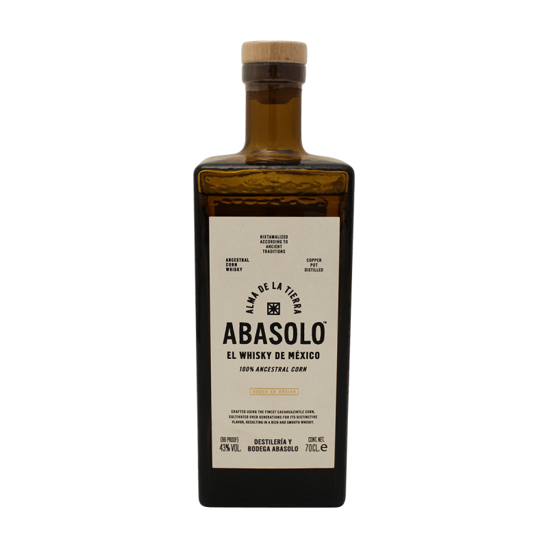 Photographie d'une bouteille de Whisky Abasolo Mexico