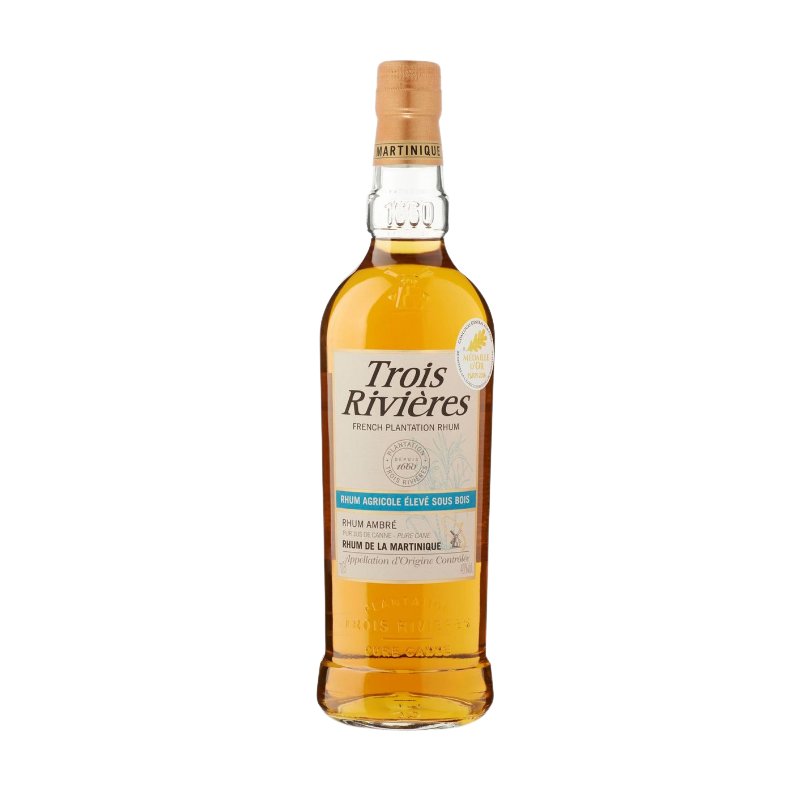 Photographie d'une bouteille de Rhum Trois Rivière Ambré