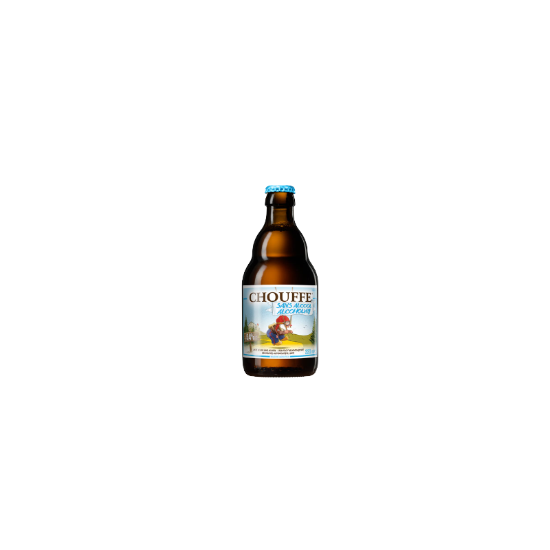Photographie d'une bouteille de bière La Chouffe sans alcool 33cl