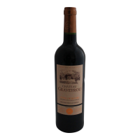Photographie d'une bouteille de vin rouge chateau graveyrou cotes de bourg aop rou