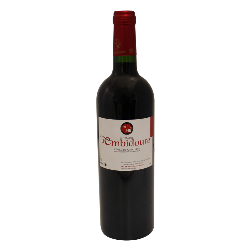 Photographie d'une bouteille de vin rouge domaine d'embidoure cuvee tradition rouge 75 cl