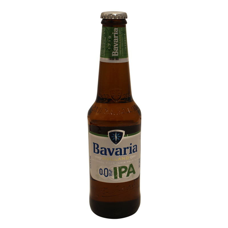 Photographie d'une bouteille de bière Bavaria IPA sans alcool 33cl