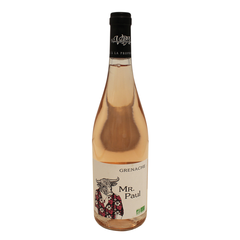 Photographie d'une bouteille de vin rosé monsieur paul bio rose 75 cl