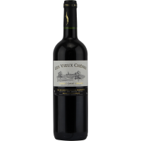 Photographie d'une bouteille de vin rouge LES VIEUX CHENES