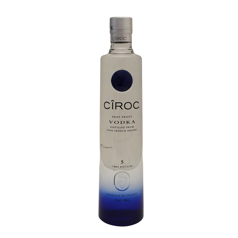 Photographie d'une bouteille de Vodka Ciroc Blue Stone