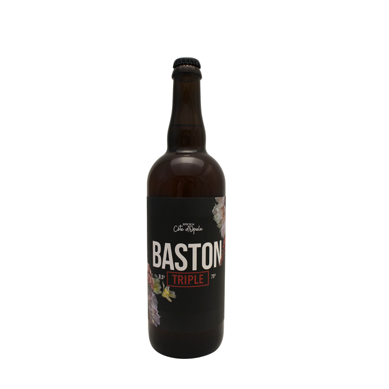Photographie d'une bouteille de bière Baston Triple 75cl