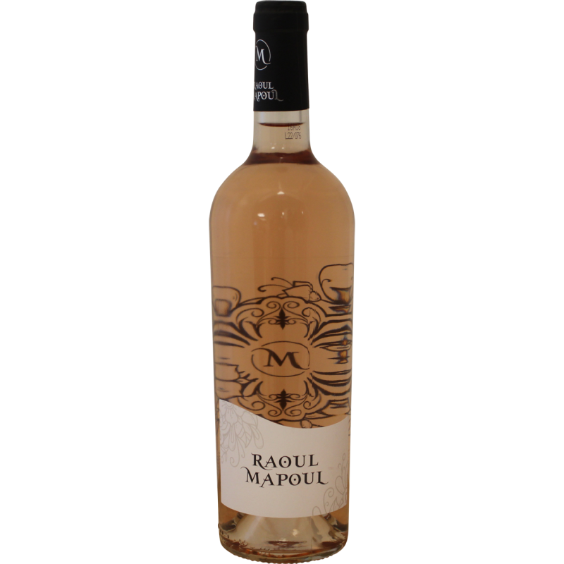 Photographie d'une bouteille de vin rosé raoul mapoul rose 75 cl