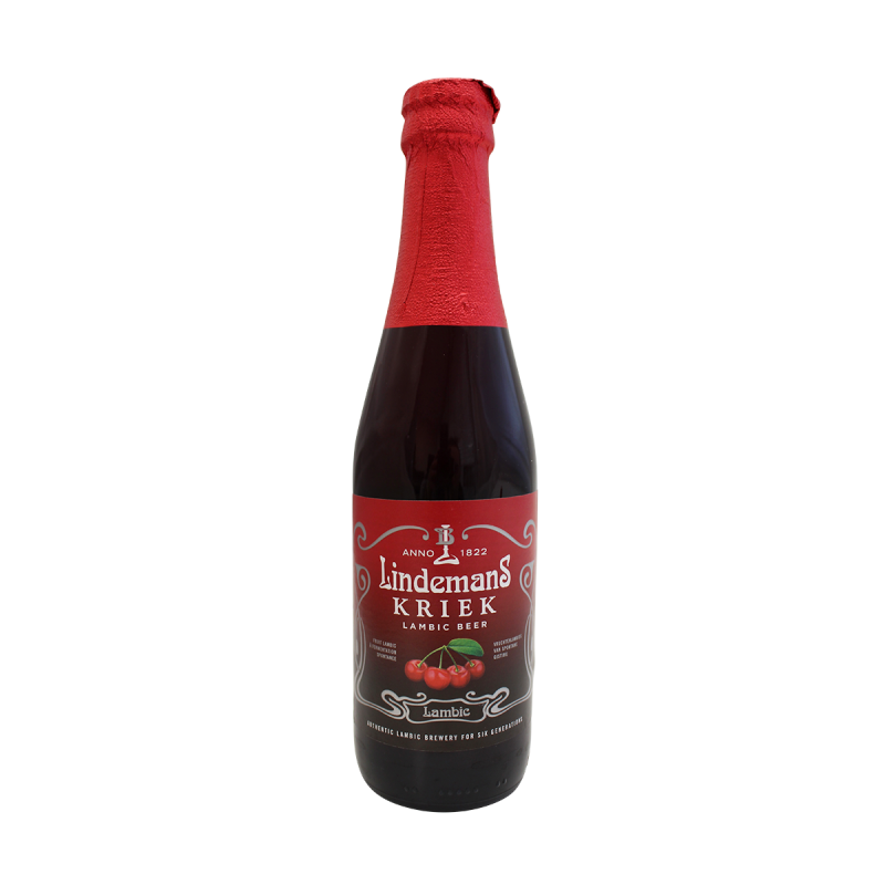 Photographie d'une bouteille de bière Lindemans Kriek 25cl