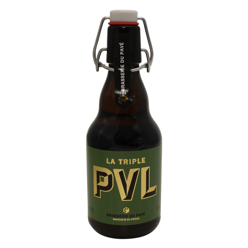 Photographie d'une bouteille de bière PVL Triple 33cl