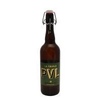 Photographie d'une bouteille de bière La Triple PVL 75cl