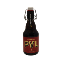 Photographie d'une bouteille de bière PVL Ambrée à la Chicorée 33cl