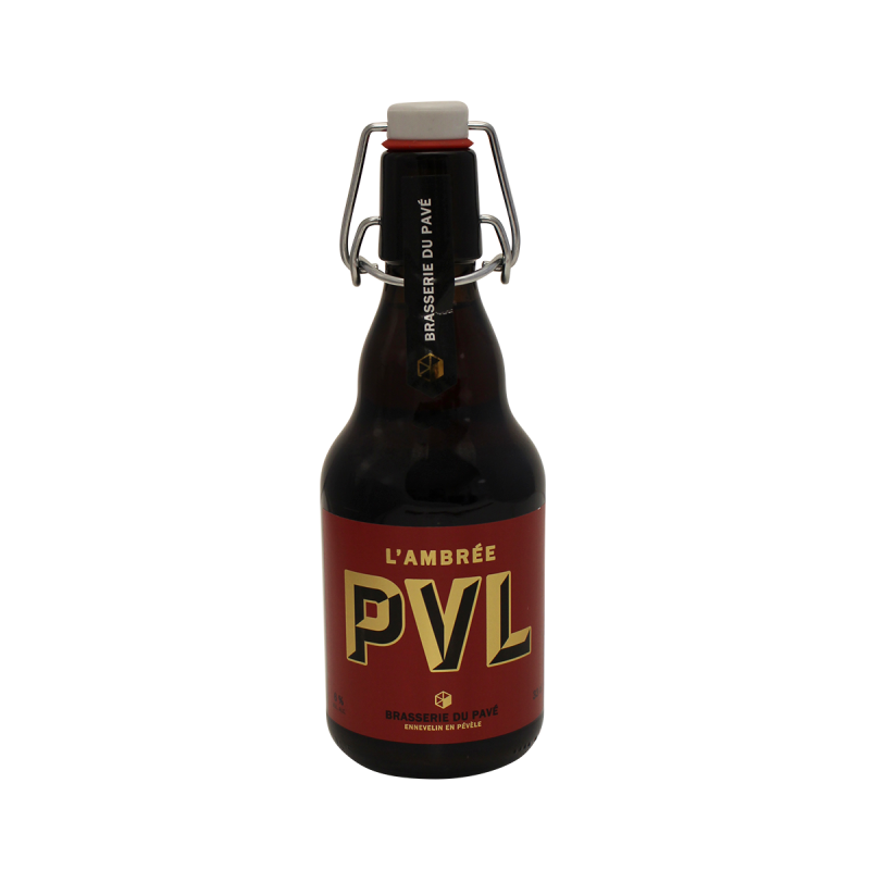 Photographie d'une bouteille de bière PVL Ambrée à la Chicorée 33cl