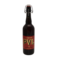 Photographie d'une bouteille de bière PVL Ambrée à la Chicorée 75cl