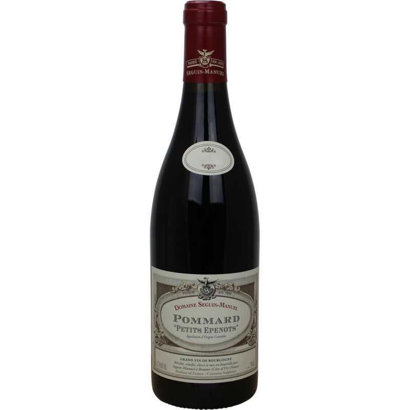 Photographie d'une bouteille de vin rouge pommard petits epenots s.manuel bio aoc rouge 2020 75 cl