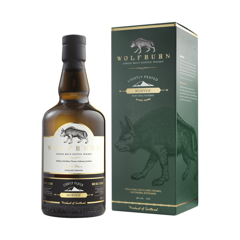 Photographie d'une bouteille de Whisky Wolfburn Morven