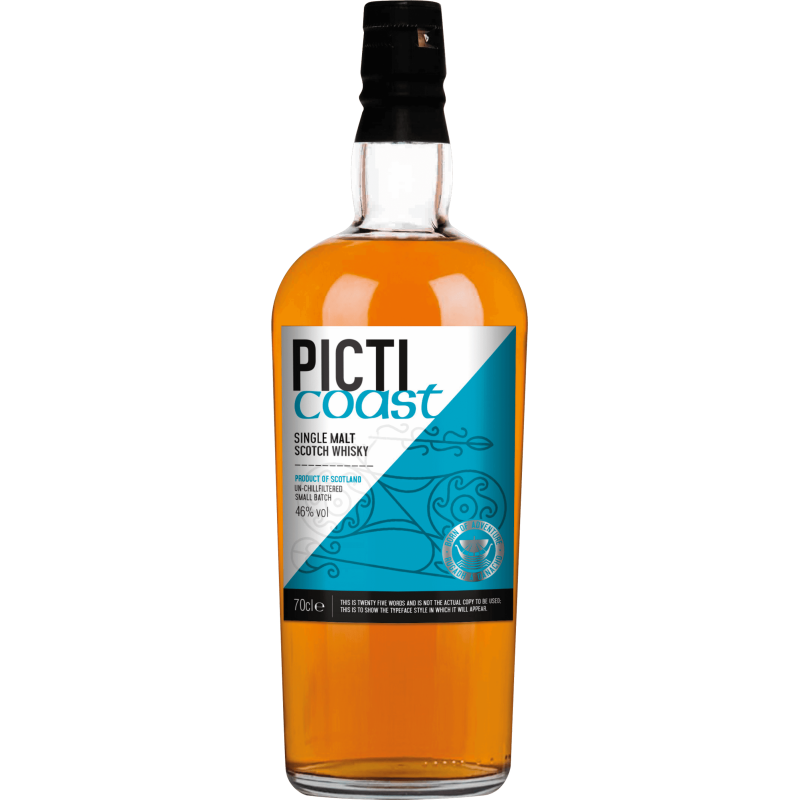 Photographie d'une bouteille de Whisky Picti Coast Un-Chillfiltered