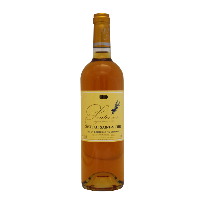 Photographie d'une bouteille de vin blanc Château Saint-Michel Sauternes AOC