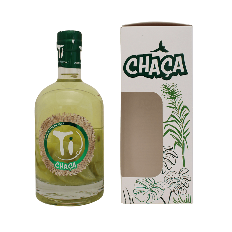 Photographie d'une bouteille de Ti Chaça de Ced Menthe Citron Vert