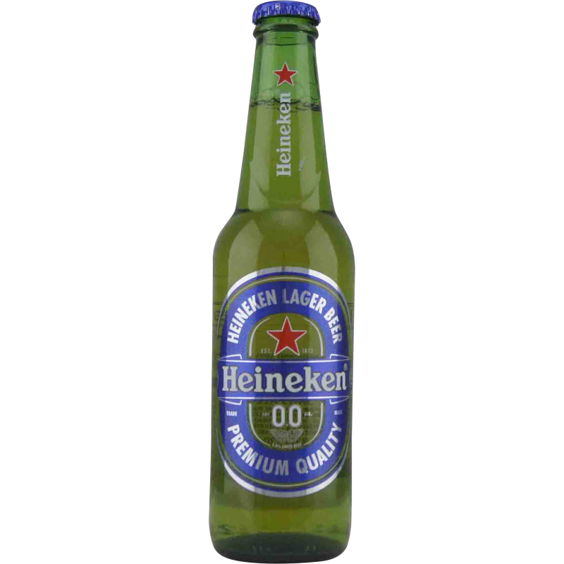 Photographie d'une bouteille de bière Heineken 0.0 33cl