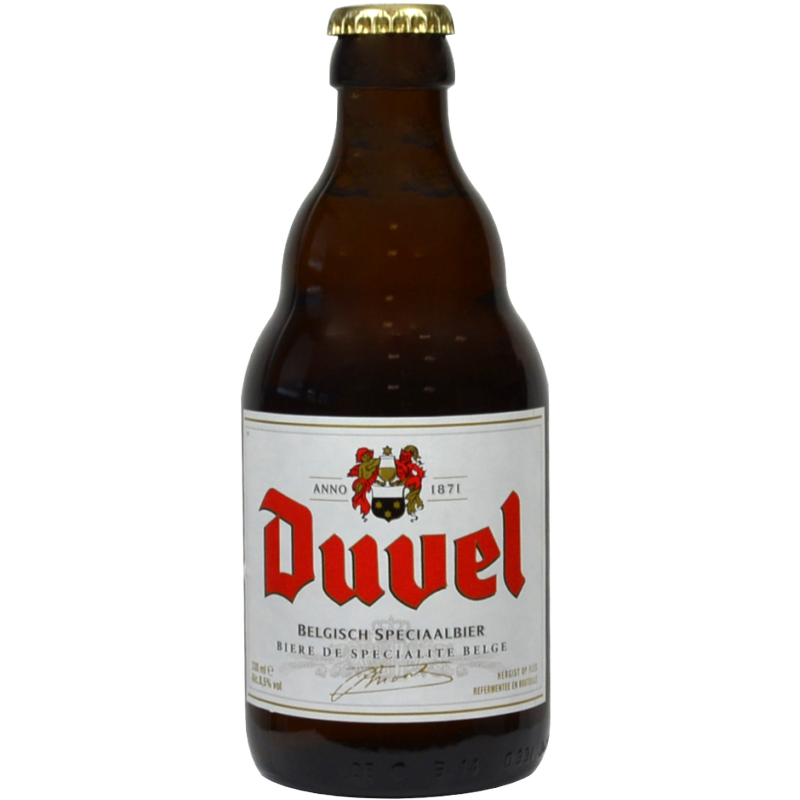 Photographie d'une bouteille de bière Duvel 33cl