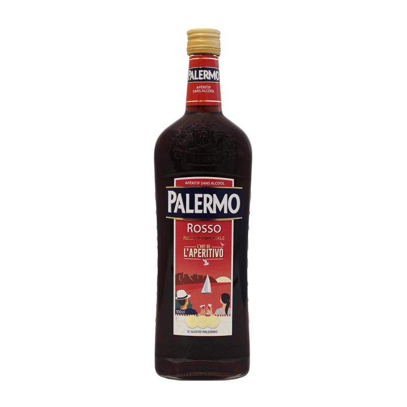 Photographie d'une bouteille de Palermo Rouge sans alcool