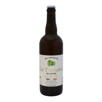 Photographie d'une bouteille de bière la tronette blanche bio nature pom 75cl