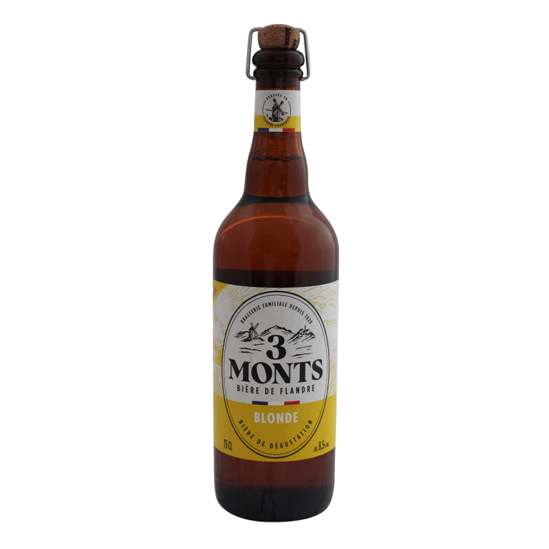 Photographie d'une bouteille de bière 3 Monts 75cl