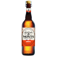 Photographie d'une bouteille de bière 3 Monts Ambrée Malts Spéciaux 75cl