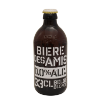 Photographie d'une bouteille de bière Bière des Amis Blonde sans alcool 33cl