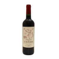 Photographie d'une bouteille de vin rouge Tableau de chasse Cuvée Prestige AOC