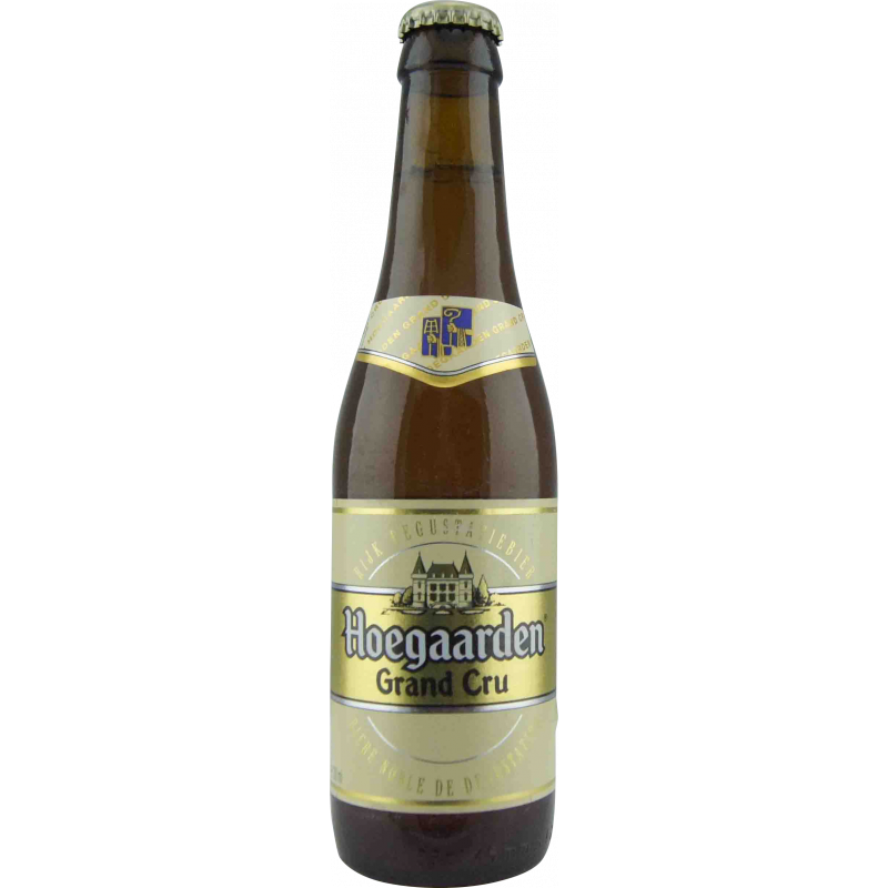 Photographie d'une bouteille de bière Hoegaarden Grand Cru 33cl
