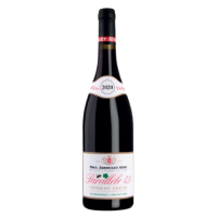 Photographie d'une bouteille de vin rouge cotes du rhone parallele 45 bio