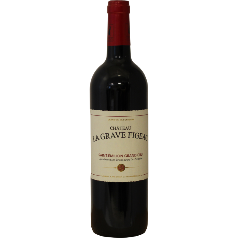 Photographie d'une bouteille de vin rouge Château La Grave Figeac Bio AOC Saint-Emilion Grand Cru Rouge 75 cl