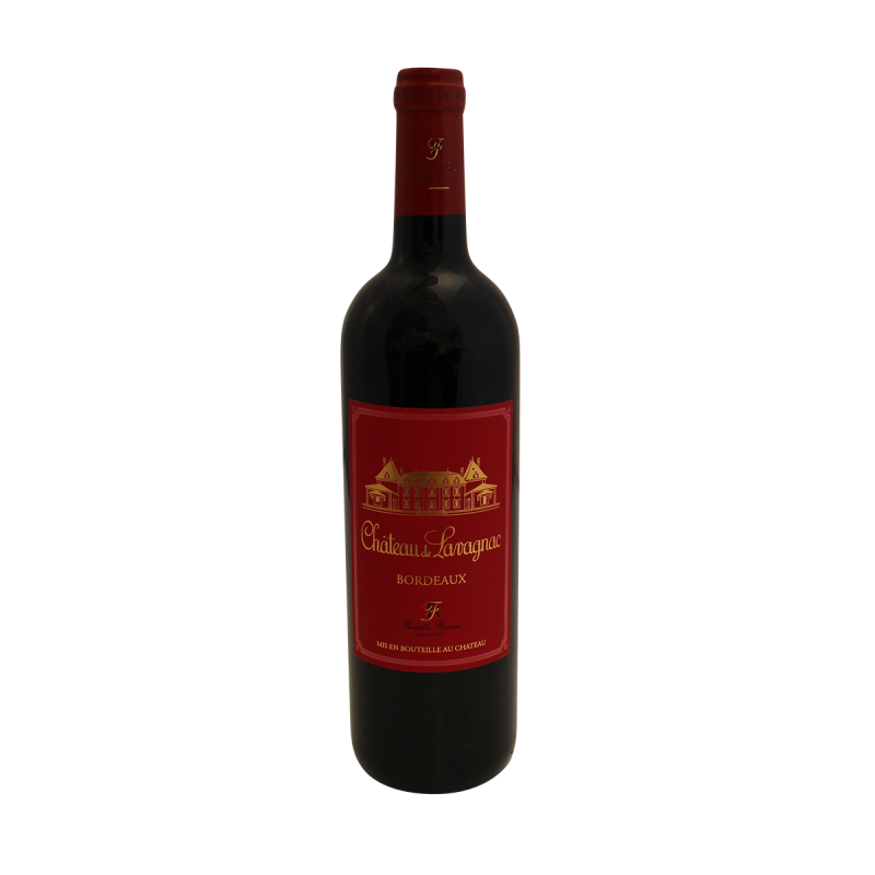 Photographie d'une bouteille de vin rouge Château Lavagnac AOC 75 cl