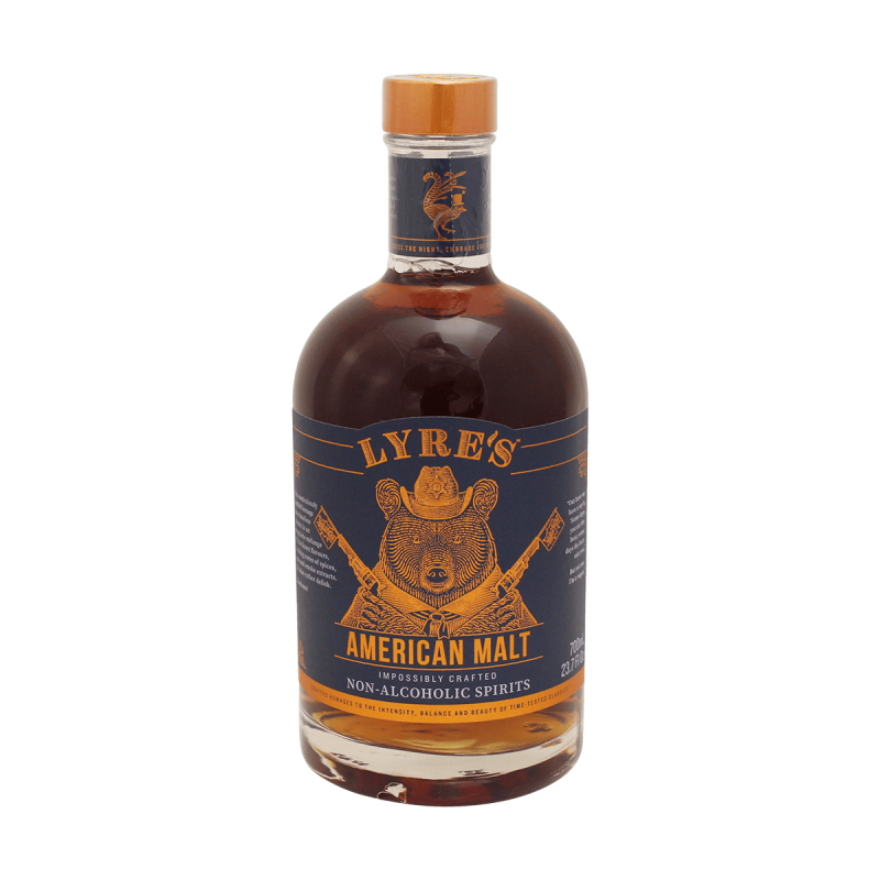 Photographie d'une bouteille de Whisky sans alcool Lyre's American Malt