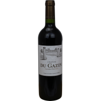 Photographie d'une bouteille de vin rouge chateau du gazin canon fronsac