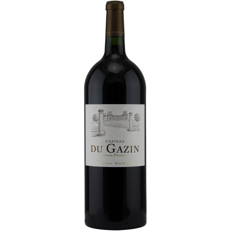 Photographie d'une bouteille de vin rouge chateau du gazin canon fronsac