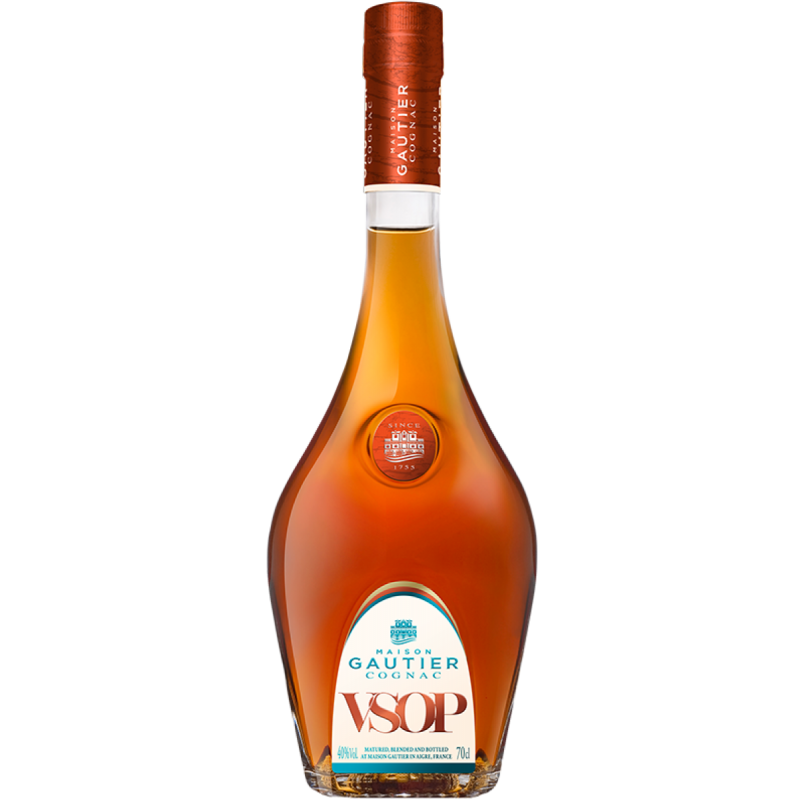 Photographie d'une bouteille de Cognac Gautier VSOP